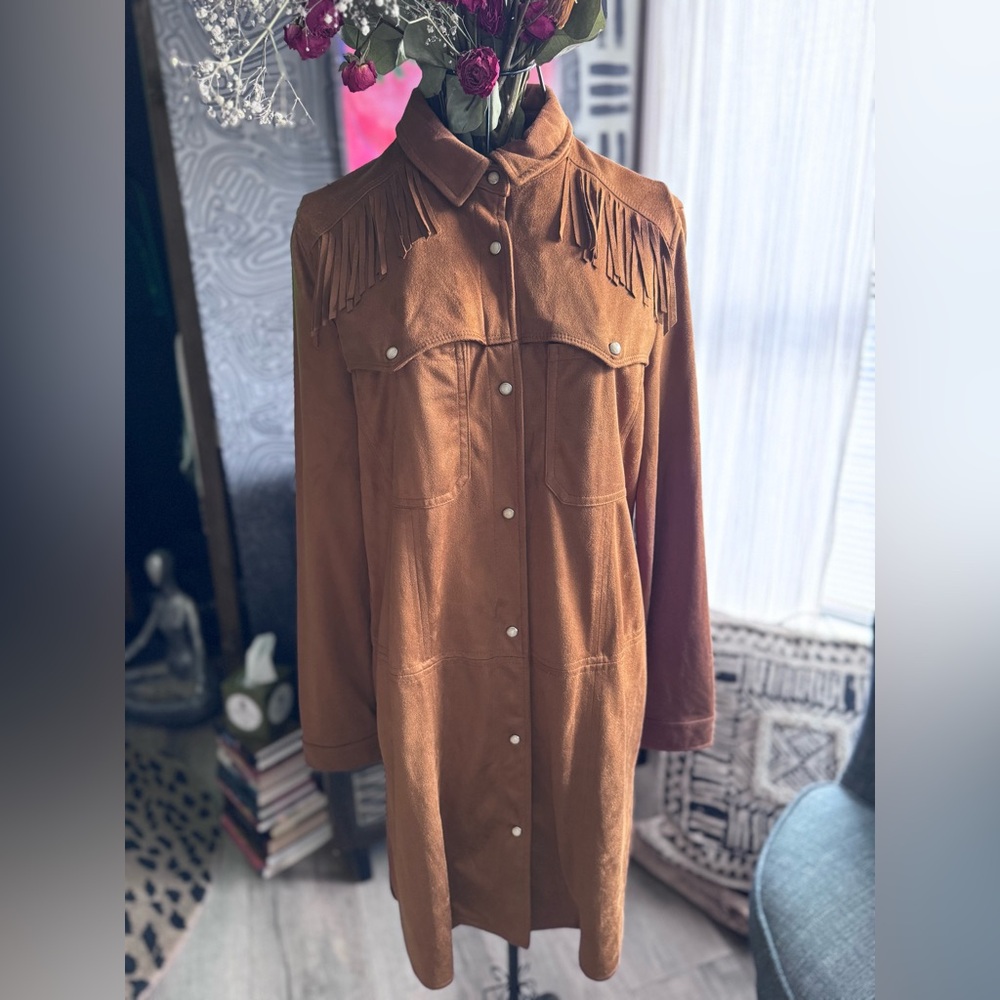 Zara Fringe Shirt Dress